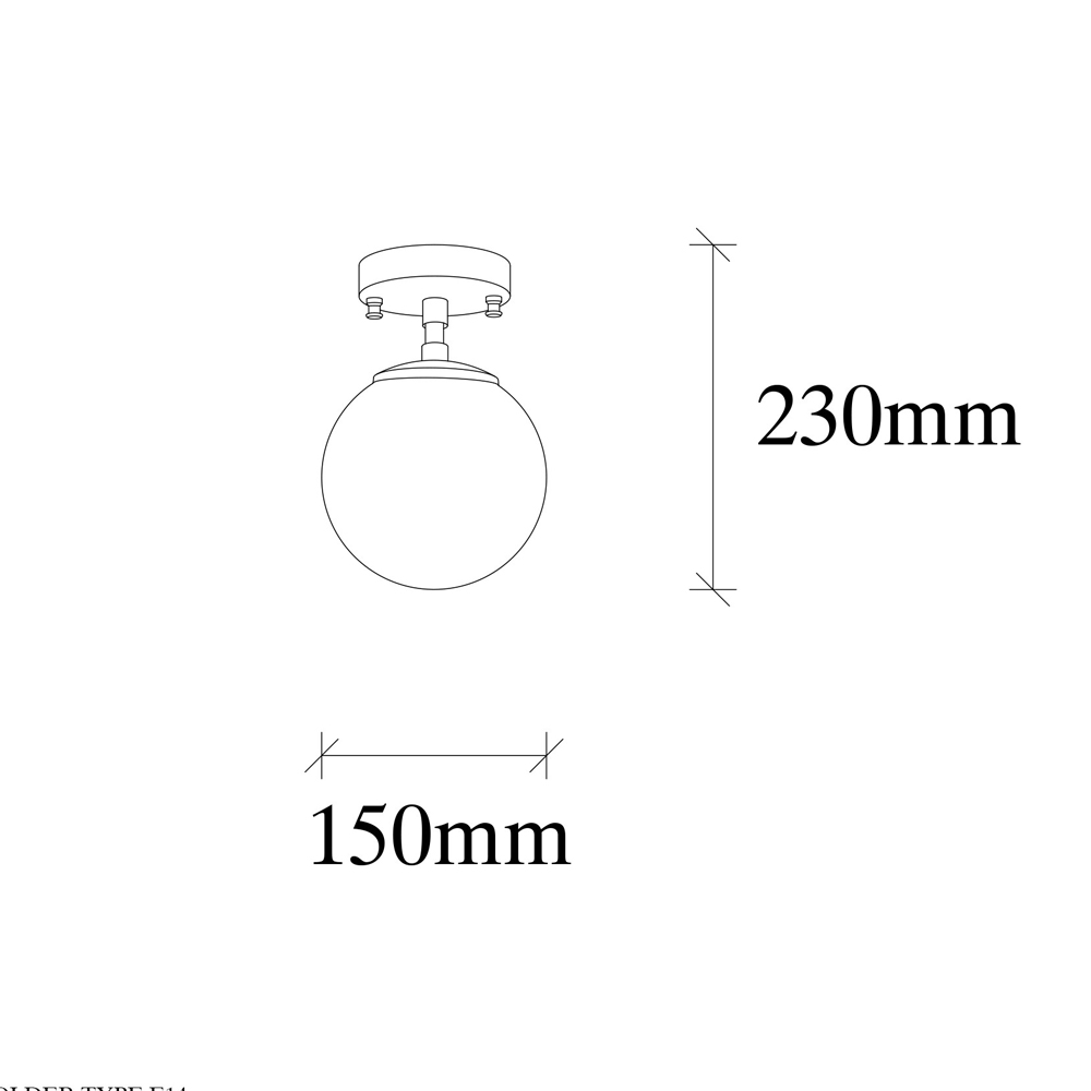 Atmaca White Glass Ceiling Light Bulb in Vintage