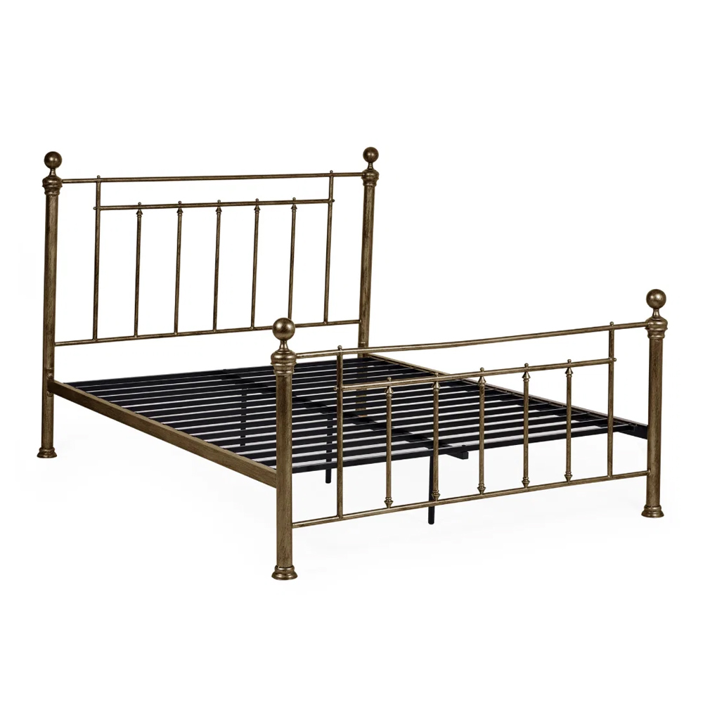 Alvoro Metal Double Bed in Gold