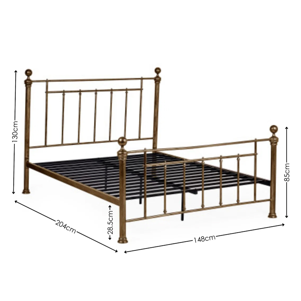 Alvoro Metal Double Bed in Gold