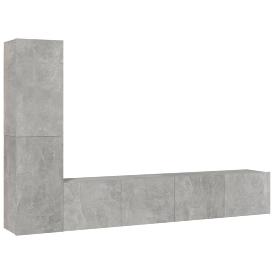 Alyria Wooden Living Room Furniture Set In Concrete Effect