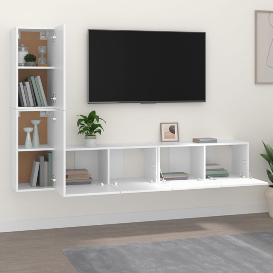 Alyria Wooden Living Room Furniture Set In White