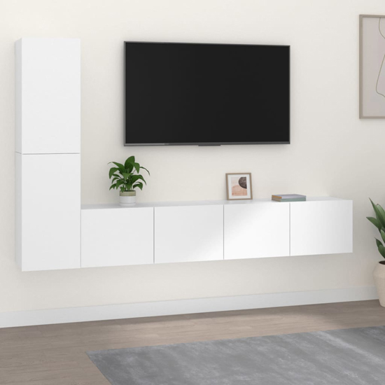 Alyria Wooden Living Room Furniture Set In White