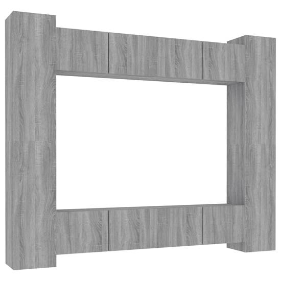 Alytzia Wooden Living Room Furniture Set In Grey Sonoma Oak