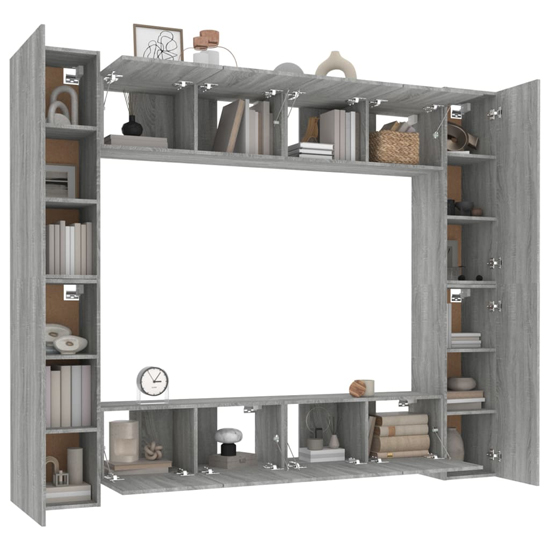 Alytzia Wooden Living Room Furniture Set In Grey Sonoma Oak