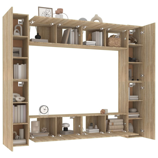 Alytzia Wooden Living Room Furniture Set In Sonoma Oak