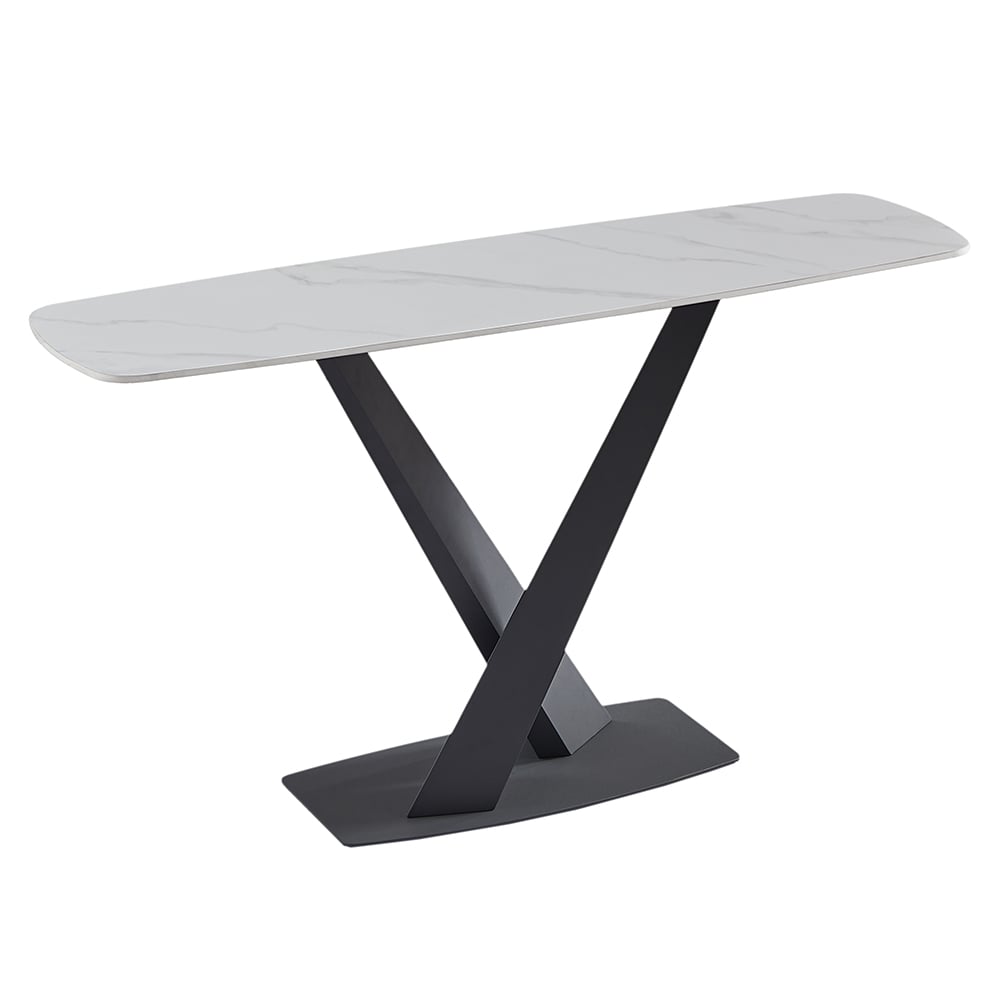 Amaari Sintered Stone Console Table With Anthracite Base