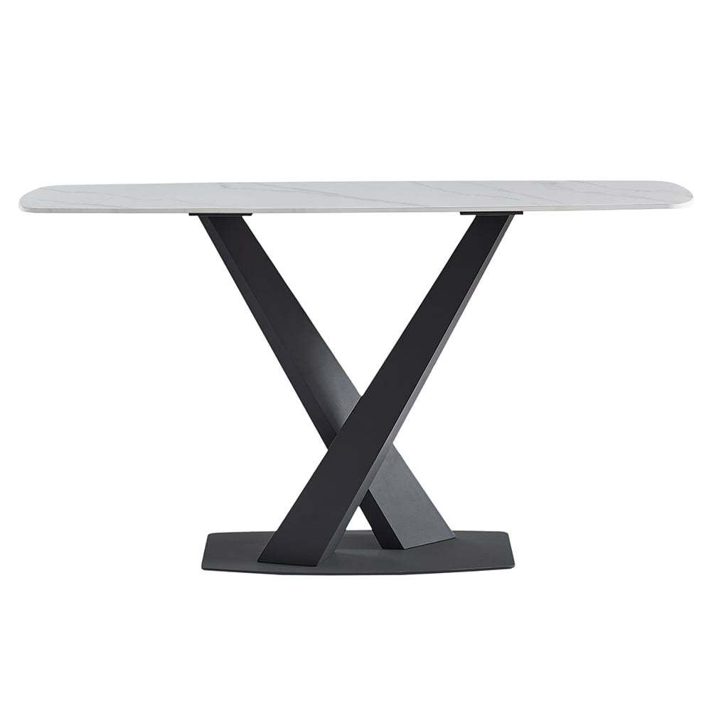 Amaari Sintered Stone Console Table With Anthracite Base