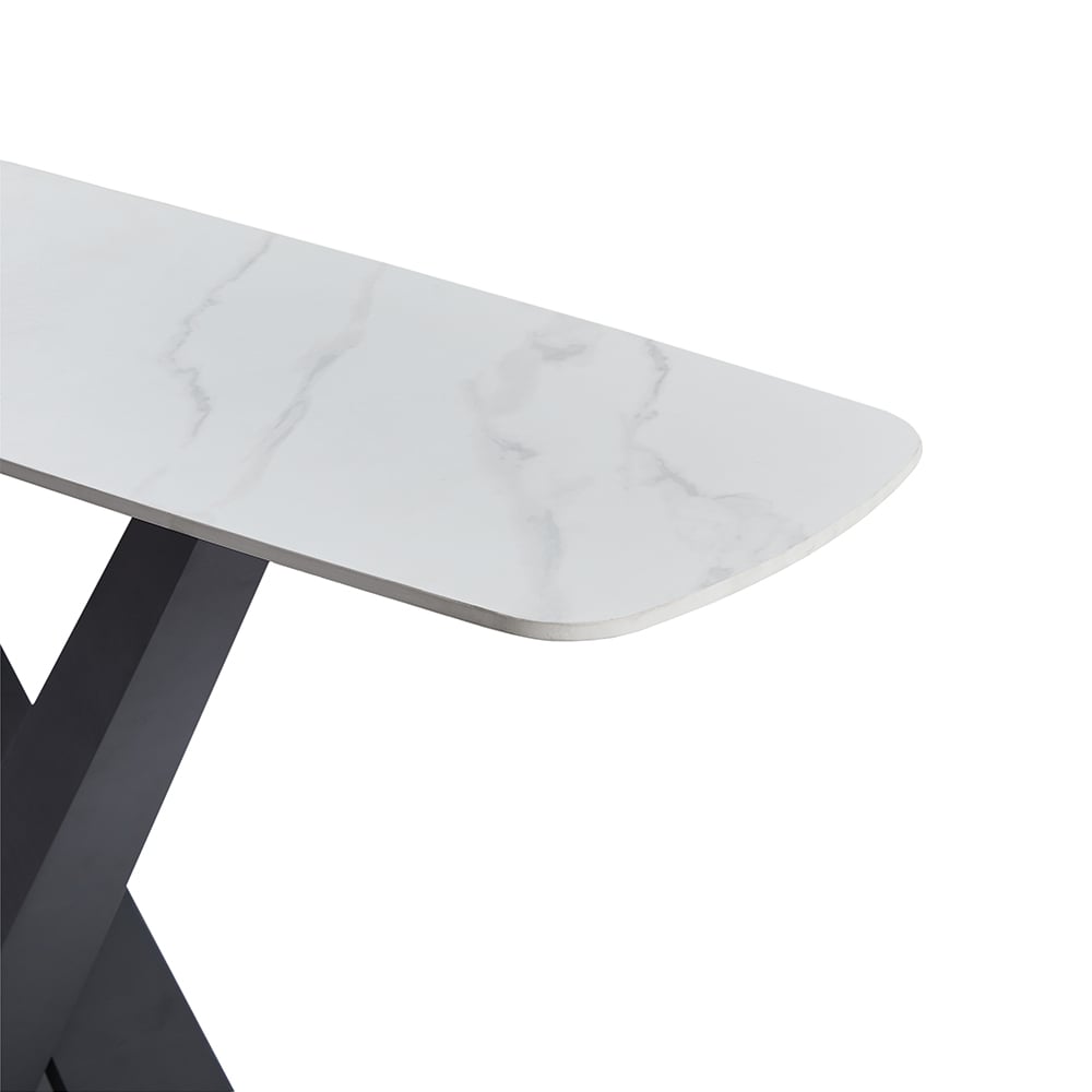 Amaari Sintered Stone Console Table With Anthracite Base