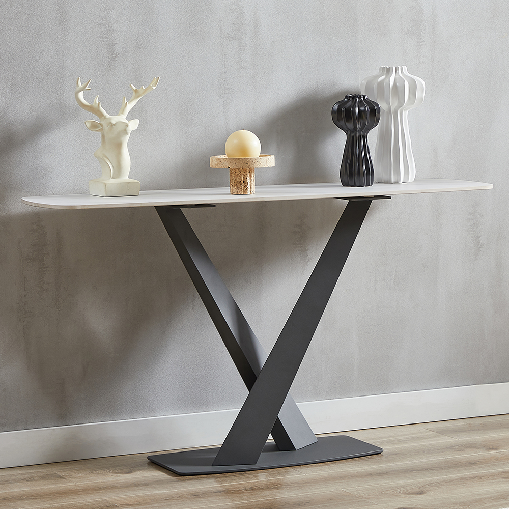 Read more about Amaari sintered stone console table with anthracite base
