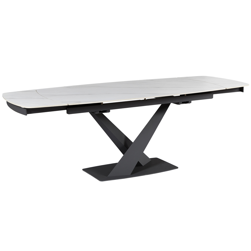 Amaari Sintered Stone Extending Dining Table With Anthracite Base