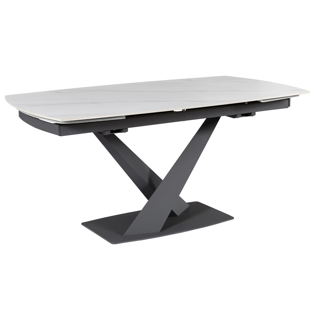 Amaari Sintered Stone Extending Dining Table With Anthracite Base