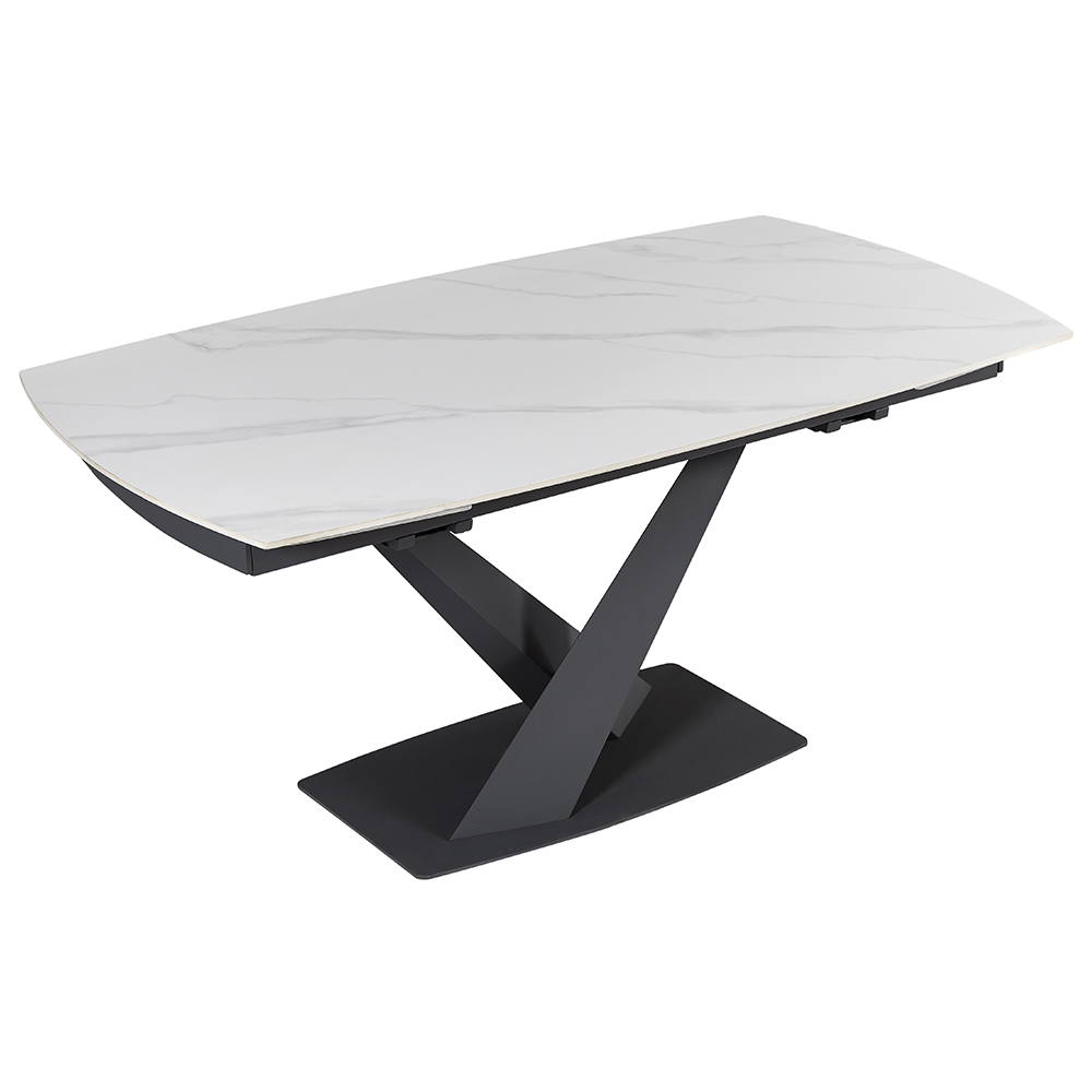 Amaari Sintered Stone Extending Dining Table With Anthracite Base