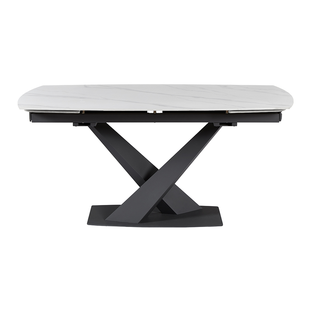 Amaari Sintered Stone Extending Dining Table With Anthracite Base