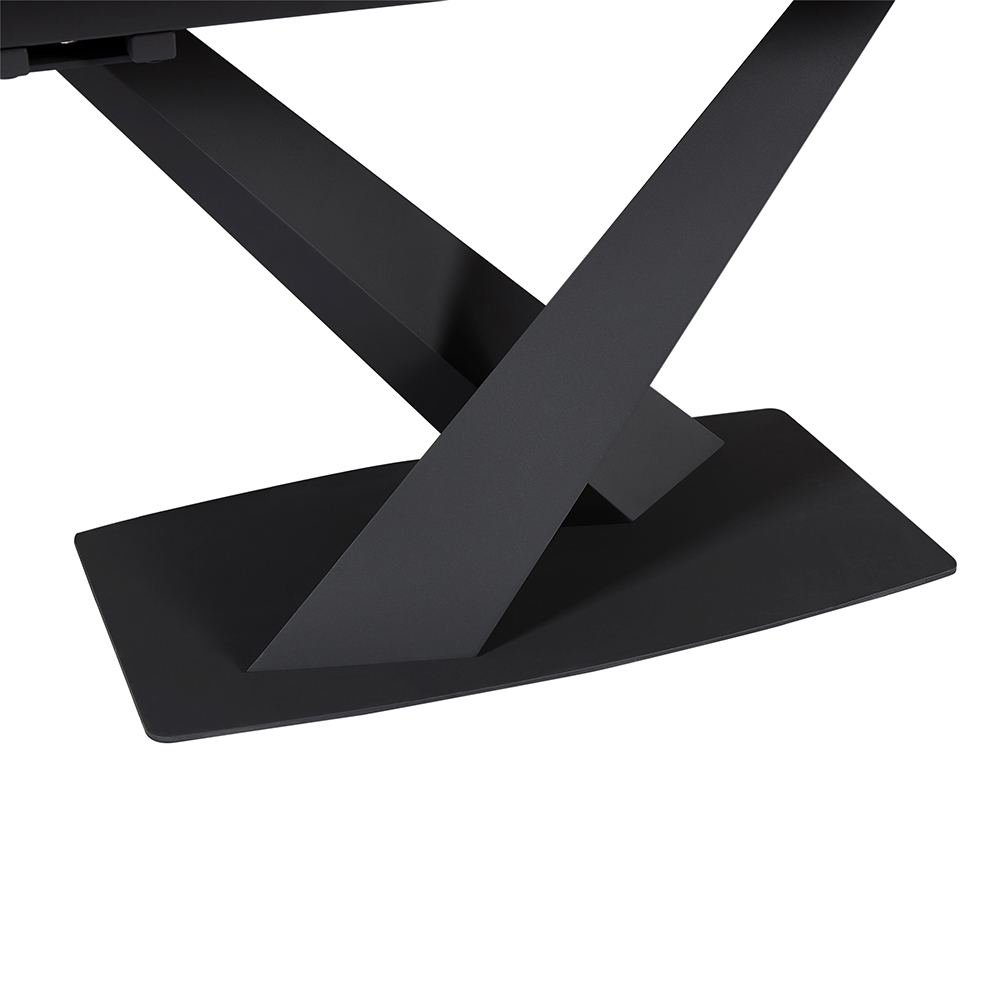 Amaari Sintered Stone Extending Dining Table With Anthracite Base