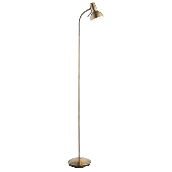 Read more about Amalfi task floor lamp in antique brass and gloss white