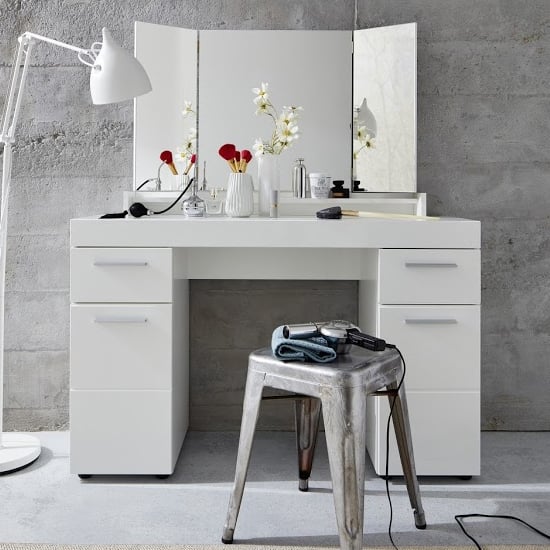 Read more about Amanda dressing table in white high gloss with mirror