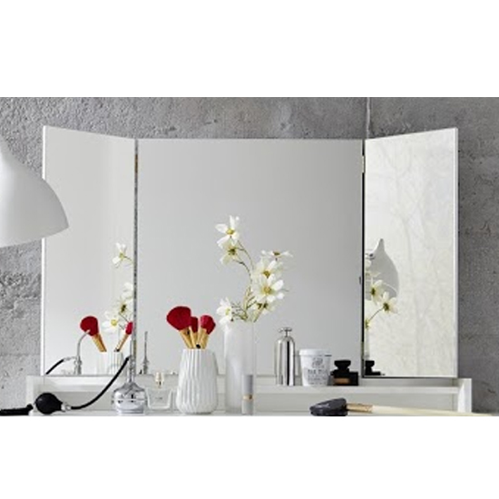 Photo of Amanda folding dressing mirror