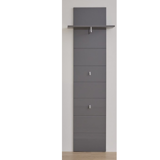 Amanda Narrow Coat Rack In Grey High Gloss