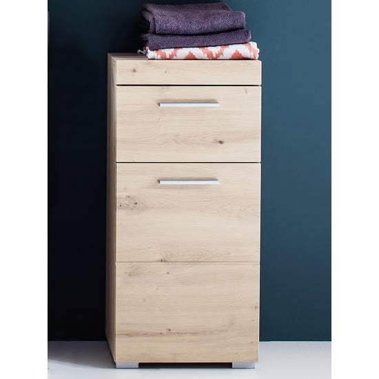 Amanda Narrow Floor Storage Cabinet In Knotty Oak