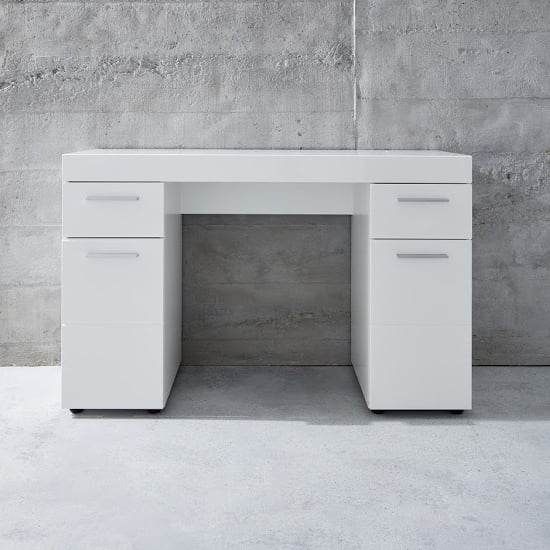 Read more about Amanda wooden dressing table in white high gloss