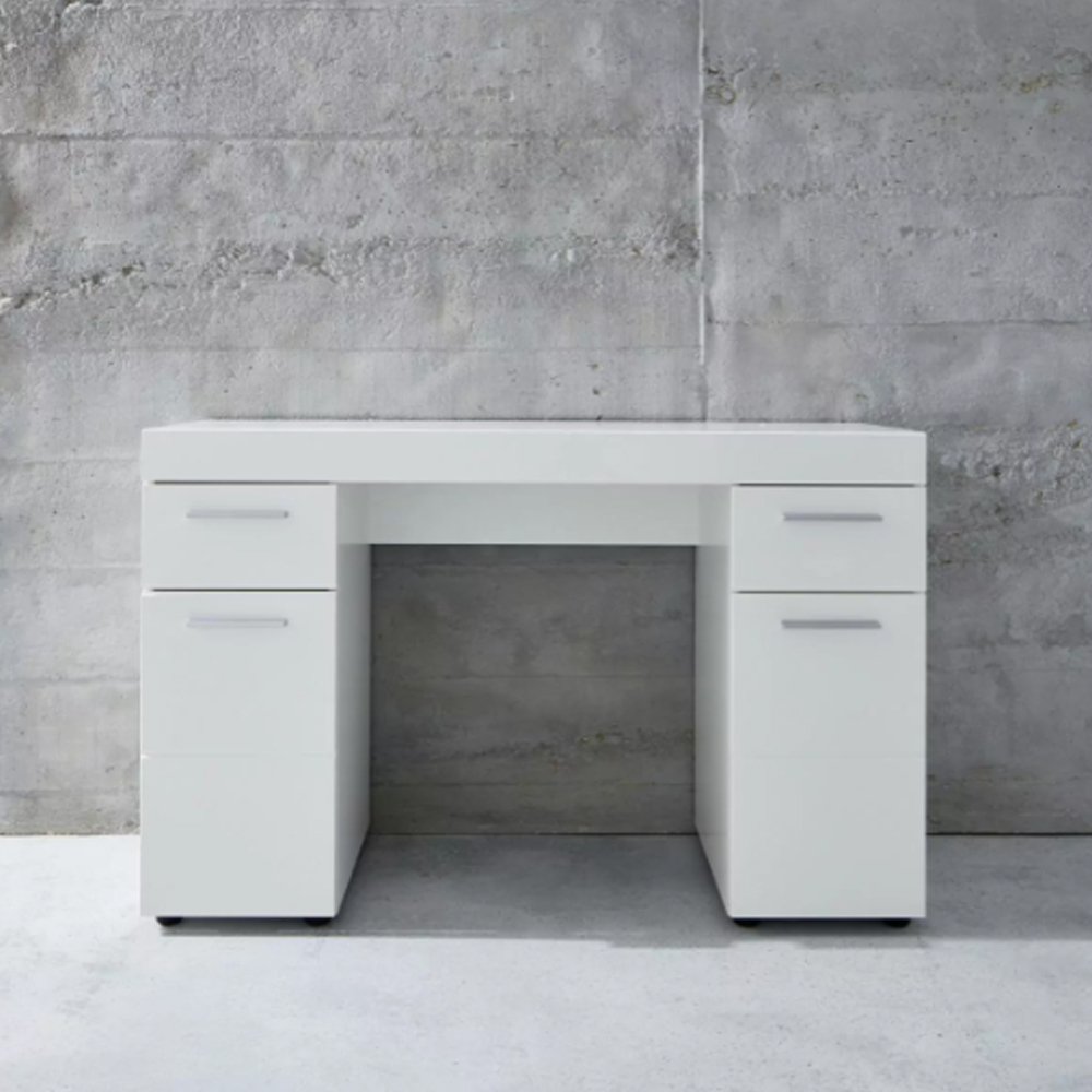 Amanda Wooden Dressing Table In White High Gloss