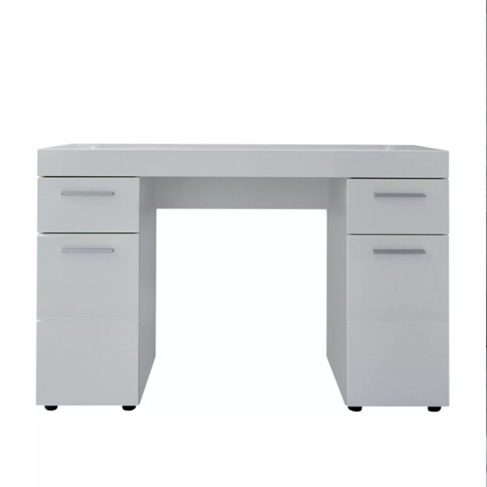 Amanda Wooden Dressing Table In White High Gloss