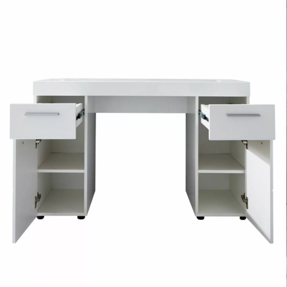 Amanda Wooden Dressing Table In White High Gloss