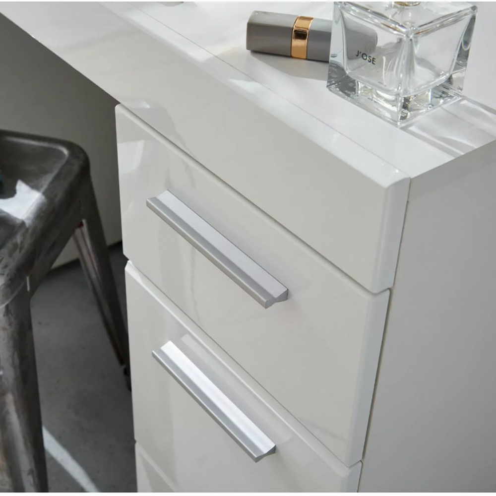 Amanda Wooden Dressing Table In White High Gloss