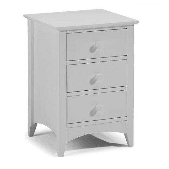 Photo of Caelia three drawers bedside tables in dove grey lacquer