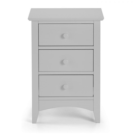 Caelia Three Drawers Bedside Tables In Dove Grey Lacquer_2
