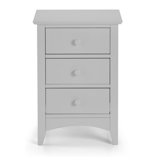Amandes Three Drawers Bedside Tables In Dove Grey Lacquer Furniture