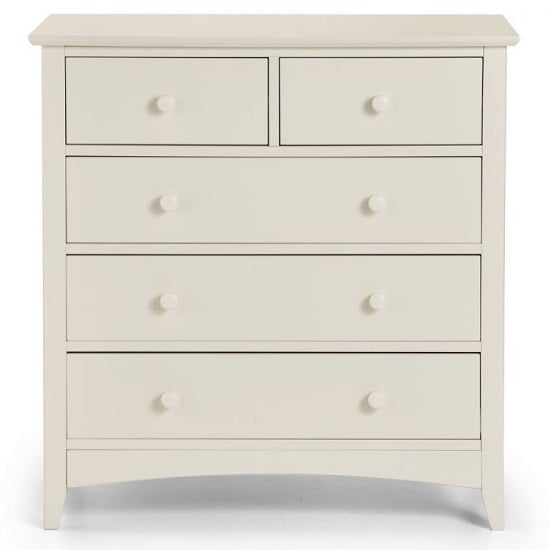 Caelia Chest of Drawers In Stone White With 5 Drawers_4