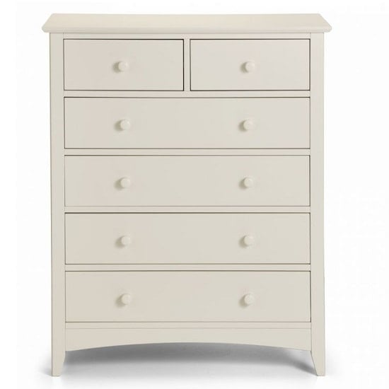 Caelia Chest of Drawers In Stone White With 6 Drawers_3
