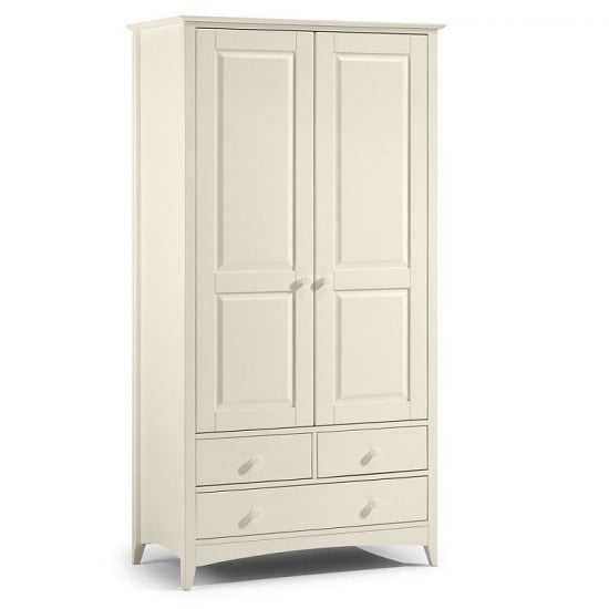 Caelia Combi Wardrobe In White With  2 Doors 3 Drawers