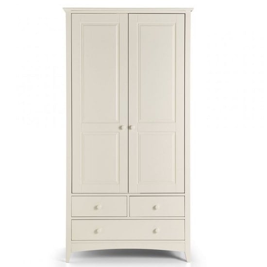 Caelia Combi Wardrobe In White With  2 Doors 3 Drawers_4