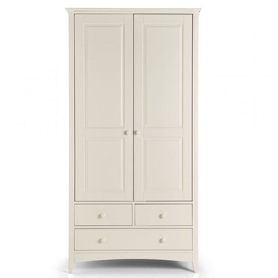 Caelia Combi Wardrobe In White With  2 Doors 3 Drawers