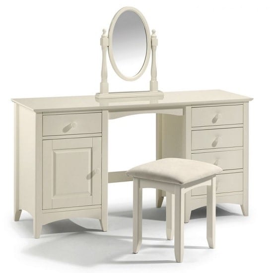 Amani Twin Pedestal Dressing Table In Stone White_1