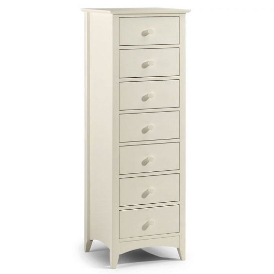 Read more about Caelia narrow chest of drawers in stone white with 7 drawers