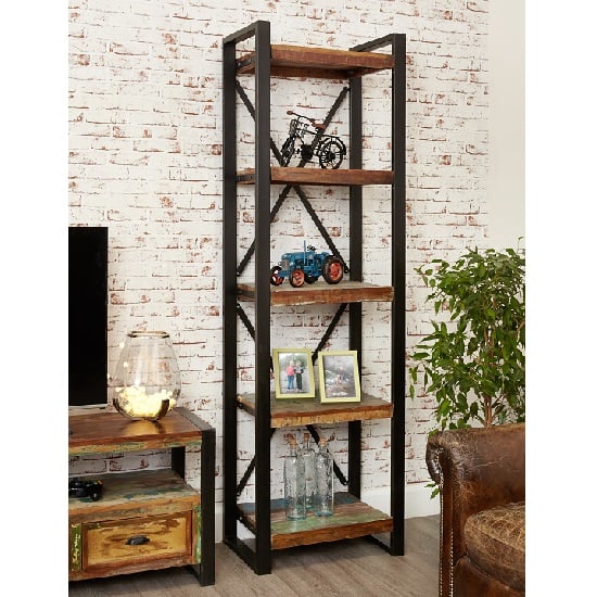 View London urban chic wooden alcove bookcase with 5 shelf