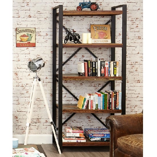 London Urban Chic Wooden Large Bookcase With 5 Shelf_4