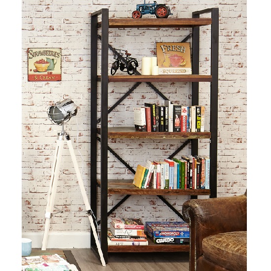 London Urban Chic Wooden Large Bookcase With 5 Shelf_4