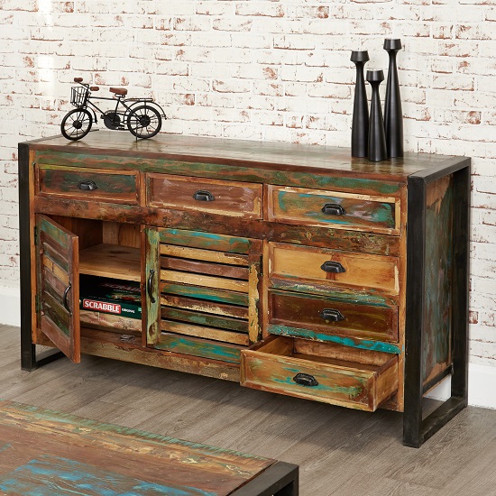 London Urban Chic Wooden Large Sideboard With 2 Doors_2