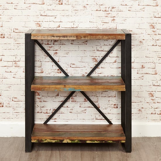 London Urban Chic Wooden Low Bookcase With 3 Shelf_2