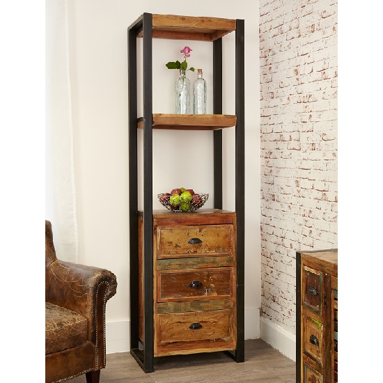 London Urban Chic Wooden Alcove Bookcase With 3 Drawers_4
