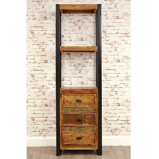 London Urban Chic Wooden Alcove Bookcase With 3 Drawers_3