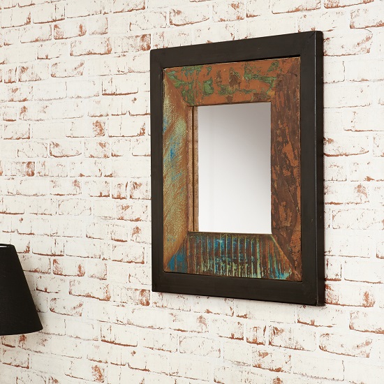 London Urban Chic Wooden Square Wall Mirror Furniture in Fashion