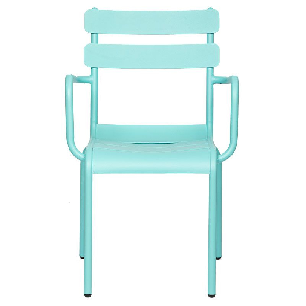 Amarillo Blue Aluminium Outdoor Arm Chairs In Pair