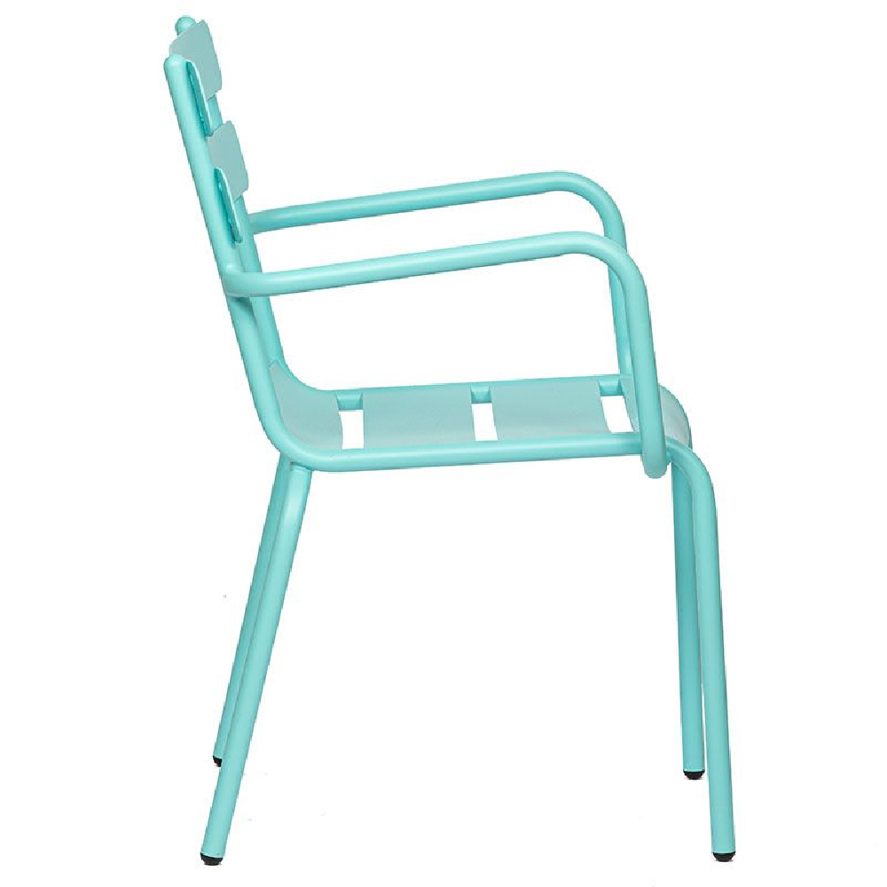 Amarillo Blue Aluminium Outdoor Arm Chairs In Pair