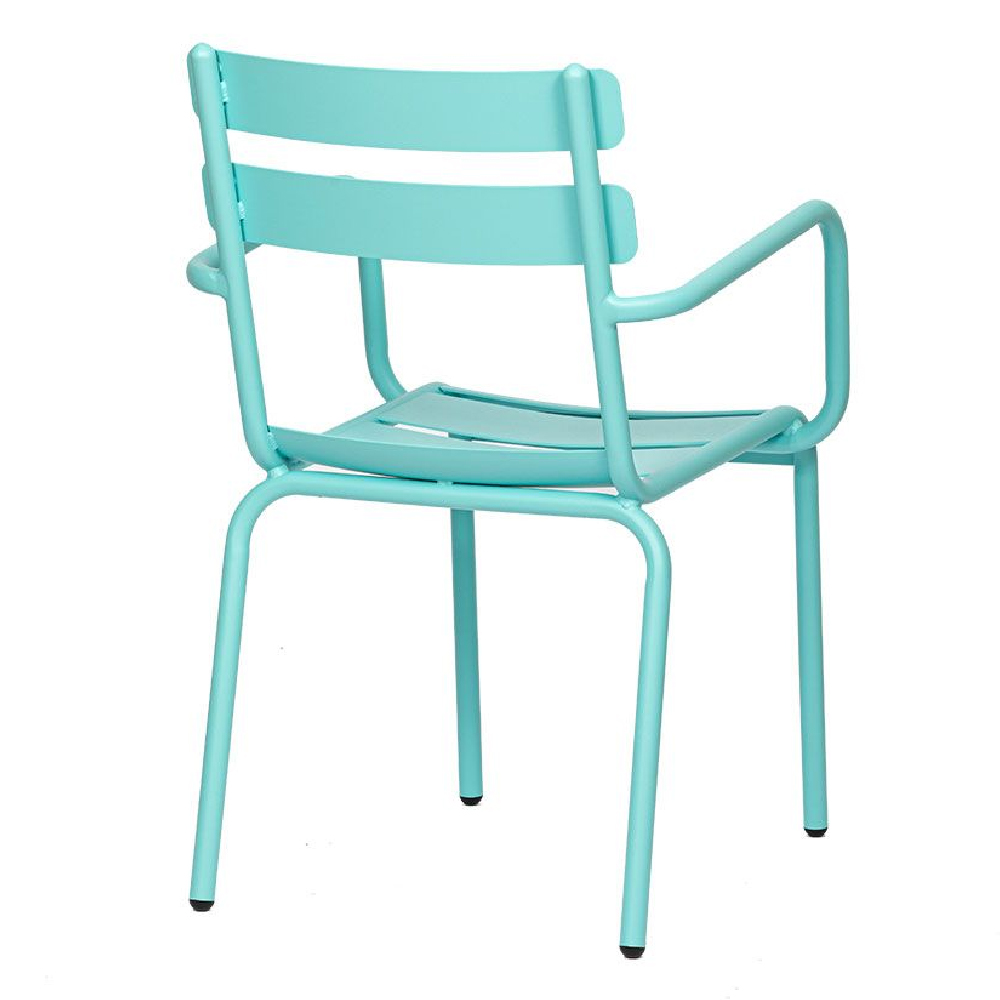 Amarillo Blue Aluminium Outdoor Arm Chairs In Pair