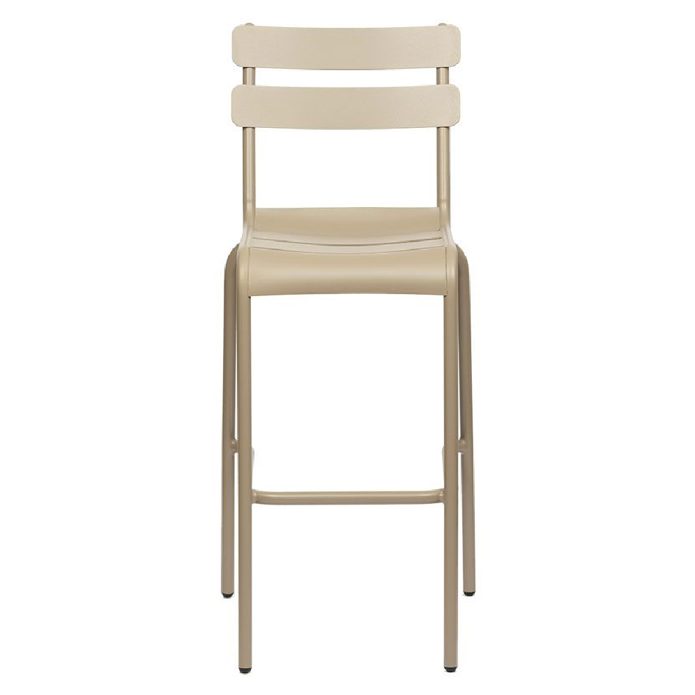 Amarillo Taupe Aluminium Outdoor Bar Chairs In Pair